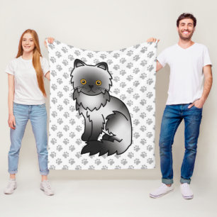 Manta Polar Gato persa de dibujos animados lindo y humo & Huel