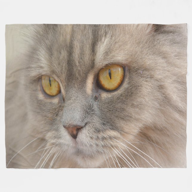 Manta Polar Gato persa de ojos dorados (Frente (Horizontal))