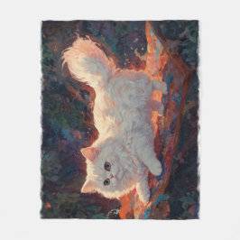 Manta Polar Gato persa en una alfombra voladora