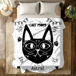 Manta Polar Gato personalizado, dulce y acogedor amante del ga