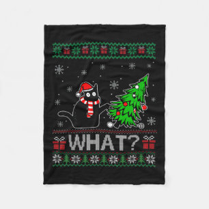 Manta Polar Gato Qué Gracioso Gato Negro Que Presiona El Árbol