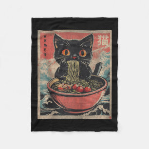 Manta Polar Gato Ramen japonés Gracioso Kawaii Gato Gráficos M