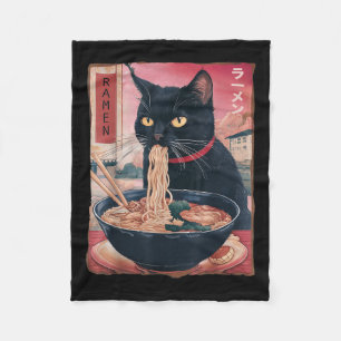 Manta Polar Gato Ramen Noodle Japonés Anime Kawaii Regalos Hom