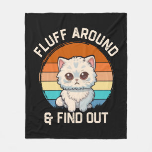 Manta Polar Gato Retro Divertido Fluff Around y Descubre