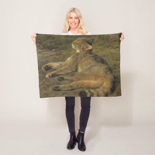 Manta Polar Gato salvaje (de Rosa Bonheur)