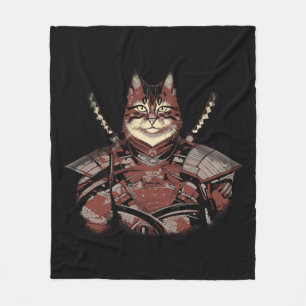 Manta Polar Gato Samurai Guerrero Japonés