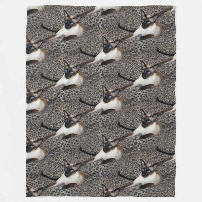 Manta Polar Gato siamés en puntos del animal salvaje del (Anverso)