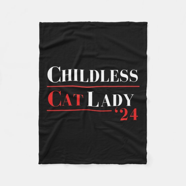 Manta Polar Gato sin hijos Lady 24 Shirt Kamala Harris Preside (Anverso)