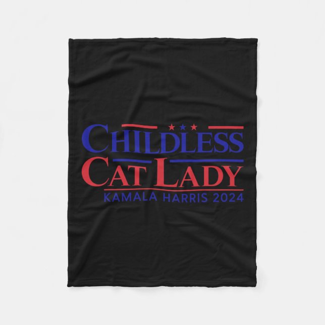 Manta Polar Gato sin hijos Lady Kamala 2024 Harris Funny Presi (Anverso)