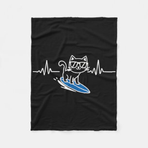 Manta Polar Gato Surfing Divertido Surfista Tabla de Surf Surf