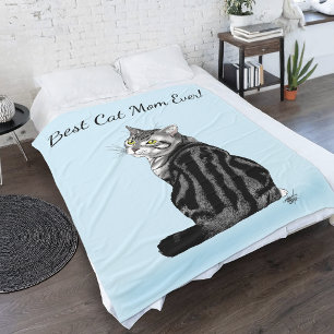 Manta Polar Gato Tabby del Día de la Madre