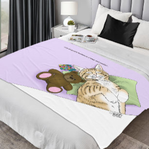 Manta Polar Gato Tabby Durmiendo Confortable Lindo Acogedor La