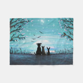 Manta Polar Gato y perros Winter Sunset