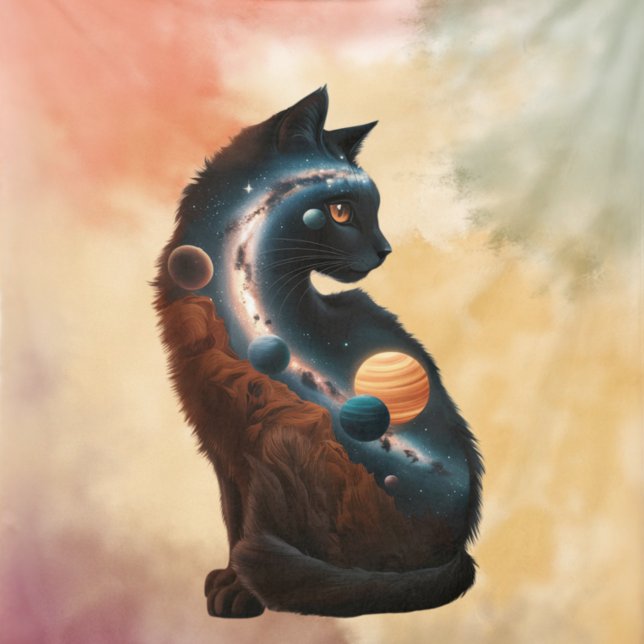 Manta Polar Gato y planeta, animal divertido, acuarela, Person (Subido por el creador)