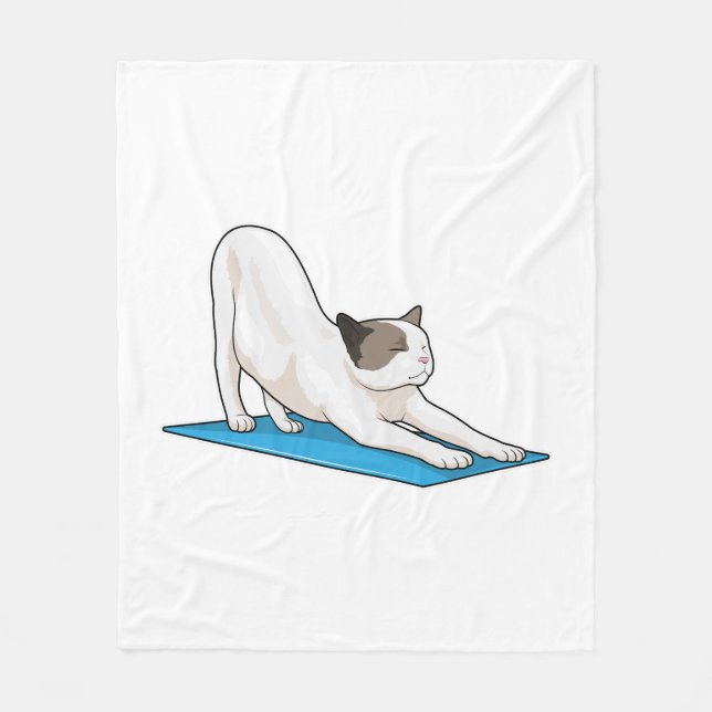 Manta Polar Gato Yoga Meditación Fitness (Anverso)