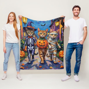 Manta Polar Gatos Abisinios Trick-or-Treating en Cos de Hallow