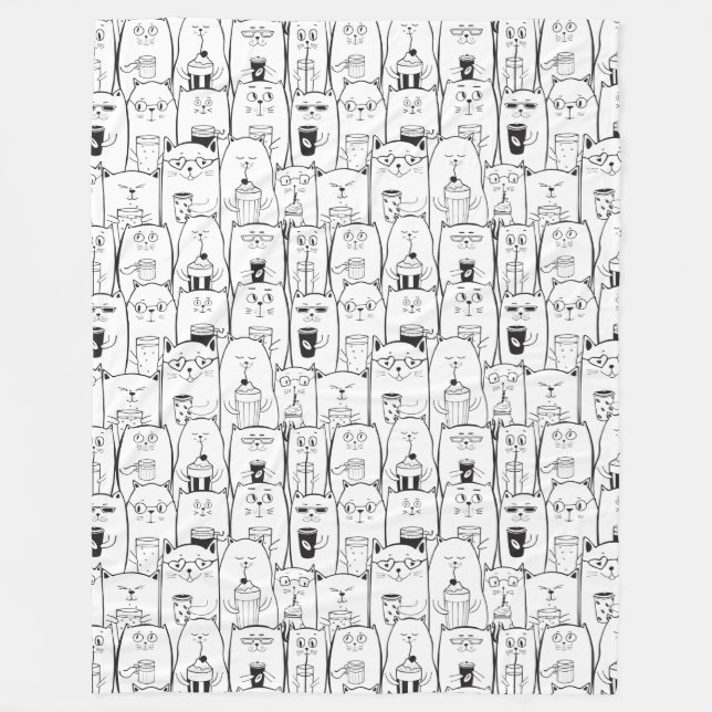 Manta Polar Gatos Adorables (Anverso)