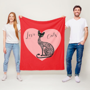 Manta Polar Gatos Amor