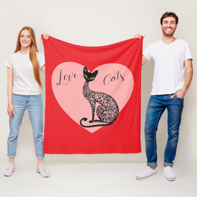 Manta Polar Gatos Amor  (In situ)