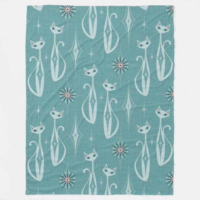 Manta Polar Gatos de diamantes de estrella en azul (Anverso)