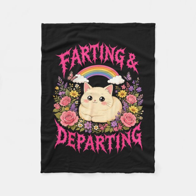 Manta Polar Gatos despidiéndose con flatulencias flores de arc (Anverso)