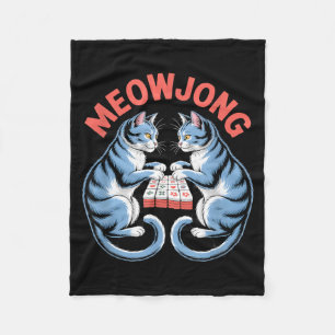 Manta Polar Gatos divertidos de Meowjong jugando baldosas de M