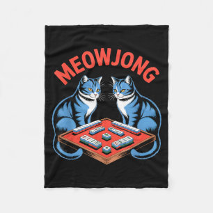 Manta Polar Gatos divertidos meowjong jugando baldosas de mahj