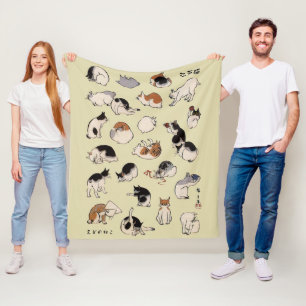 Manta Polar Gatos Japoneses (Color Chengable)