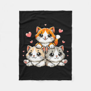 Manta Polar Gatos kawaii lindos neko gatito divertido regalo p