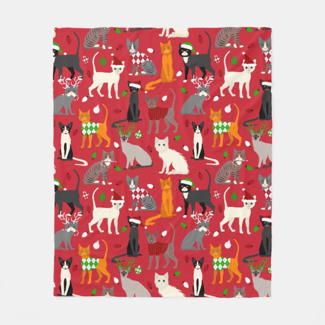 Manta Polar Gatos navidades (Anverso)