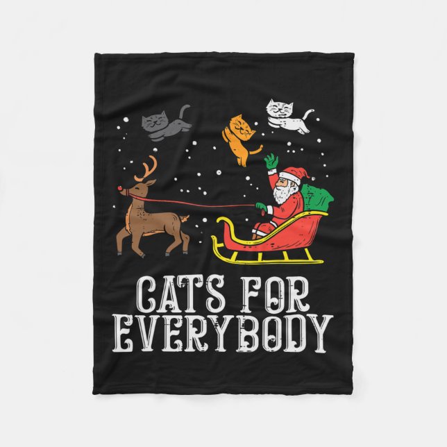 Manta Polar Gatos Para Todos Navidades Gato Graciosas Mujeres  (Anverso)