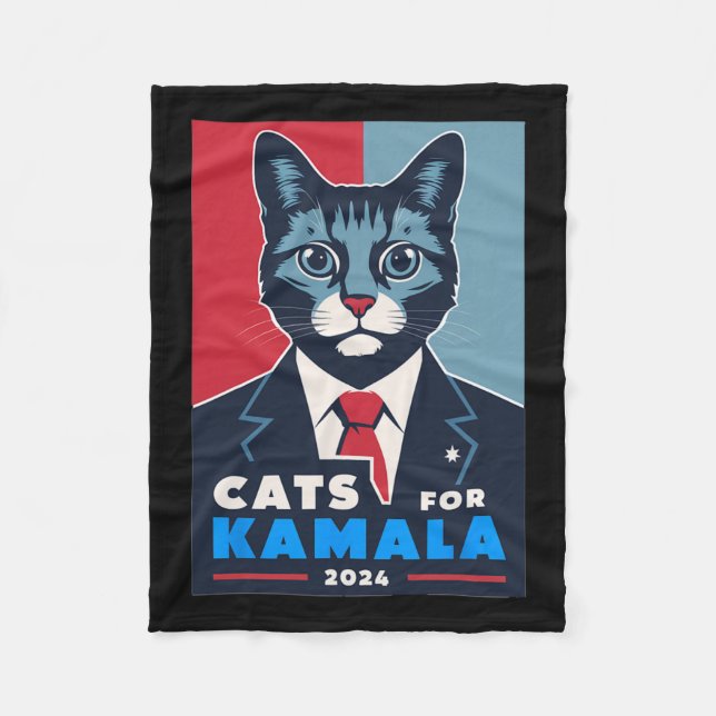 Manta Polar Gatos perfectos para Kamala Harris 2024 Presidente (Anverso)