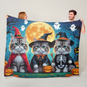 Manta Polar Gatos persas Calabaza Halloween Funny