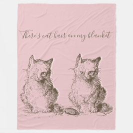 Manta Polar Gatos vulgares vintage Hay pelo de gato en mi