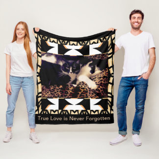 Manta Polar GATOS y AMOR en negro/Brown/blanco