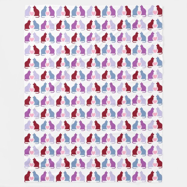 Manta Polar Gatos y corazones (Anverso)