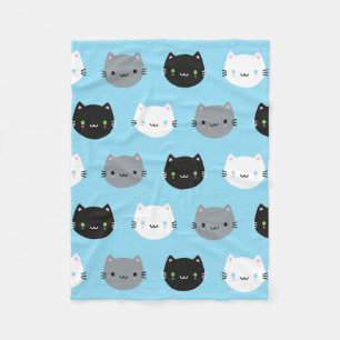 Manta Polar Gatos y gatitos kawaii (azul)