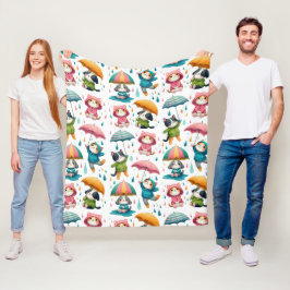 Manta Polar Gatos y perros con negras