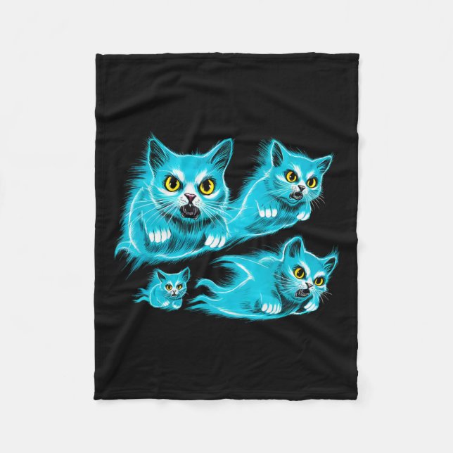 Manta Polar Gats Halloween Funny Flying Ghost Tee (Anverso)