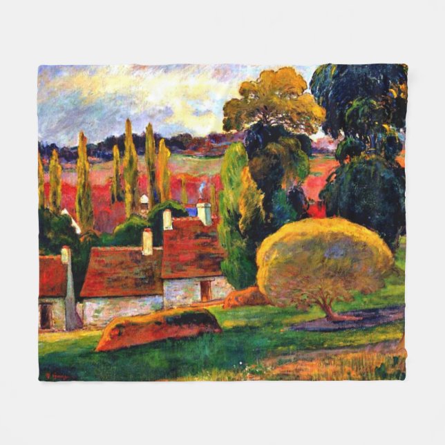 Manta Polar Gauguin: Granja en Bretaña, famosa pintura (Frente (Horizontal))