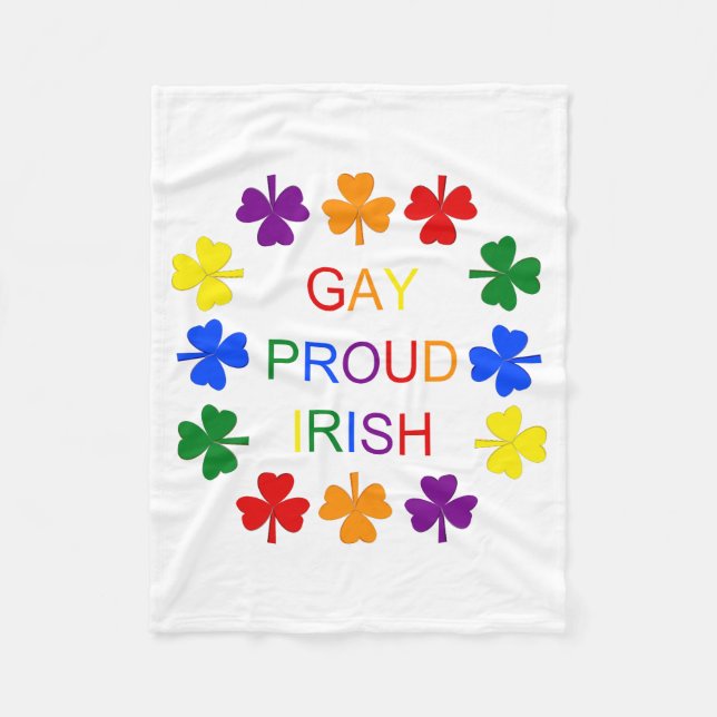 Manta Polar Gay Proud Irlandés LGBT Rainbow Shamrock (Anverso)
