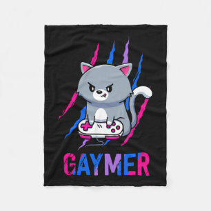 Manta Polar Gaymer Geek Orgullo Lgbt Videojuego Amantes Gato R