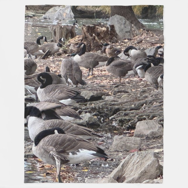Manta Polar Geese in the Park Fleece Blanket (Anverso)
