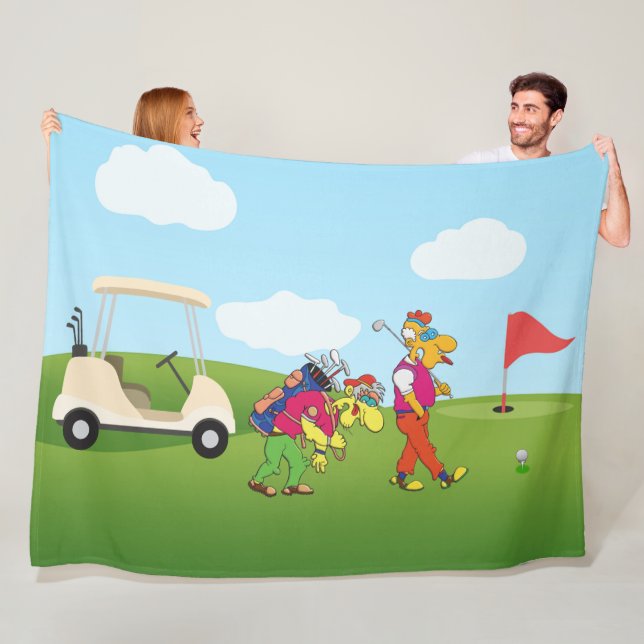 Manta Polar Geezer Golf Fleece Blanket (In situ)