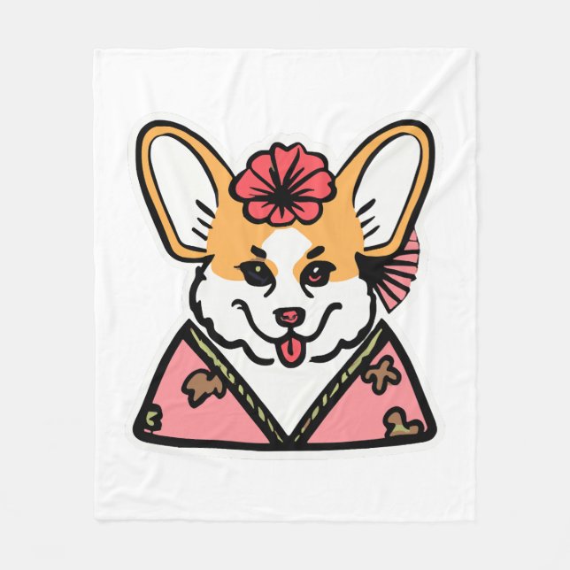 Manta Polar Geisha Corgi Dog Lover Welsh (Anverso)