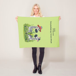 Manta Polar Gemelos de cebra con nombre salvaje y personalizad