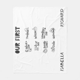 Manta Polar Gemelos de hitos mi primer bebé lindo y moderno de