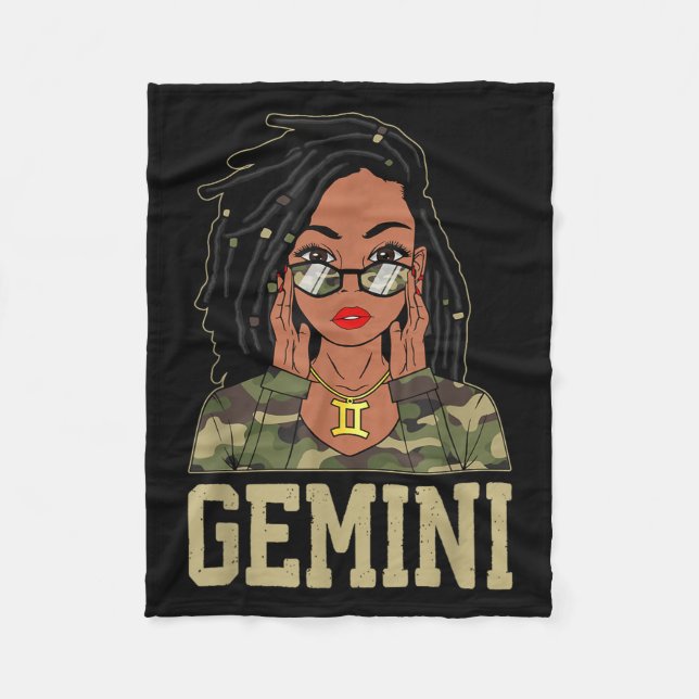 Manta Polar Gemini Loc'd Hair Sy Black Woman Camo Melanin Girl (Anverso)