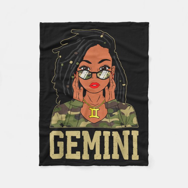 Manta Polar Gemini Loc'd Hair Sy Black Woman Camo Melanin Girl (Anverso)