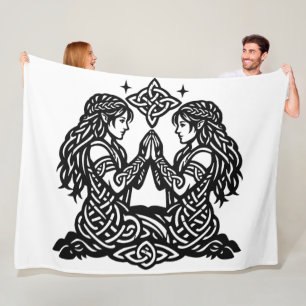 Manta Polar Géminis — Gemelos del Zodiaco de Tinta Embrujada